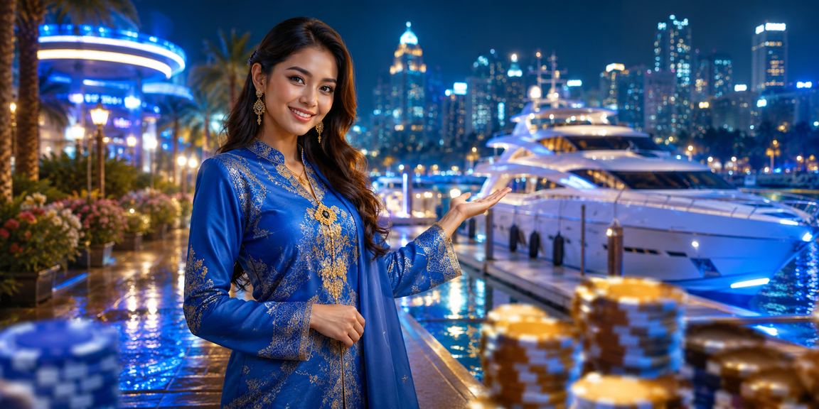 Tawaran rebat dan bonus gaya Melayu berbaju kurung menggambarkan promosi tempatan platform Malaysia
